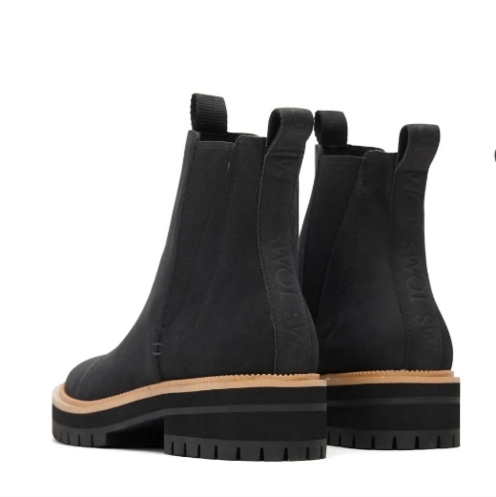 TOMS Dakota Water Resistant Black Leather Chelsea Boot - Picture 4 of 11